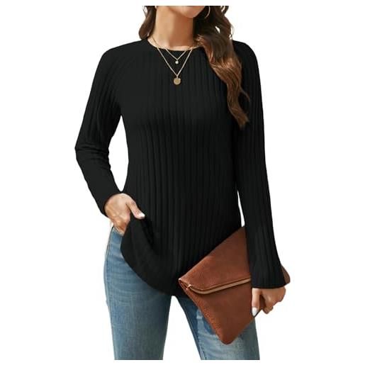 Enmain maglia donna manica lunga beige felpa leggera girocollo maglioni donna invernale elegante pullover taglie forti loose 2xl