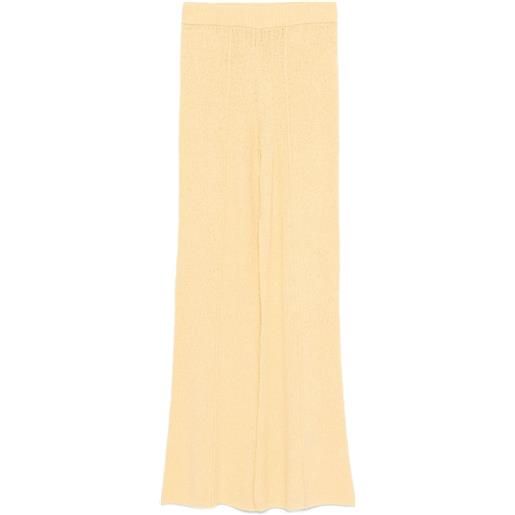 Guest In Residence pantaloni svasati in bouclé - giallo