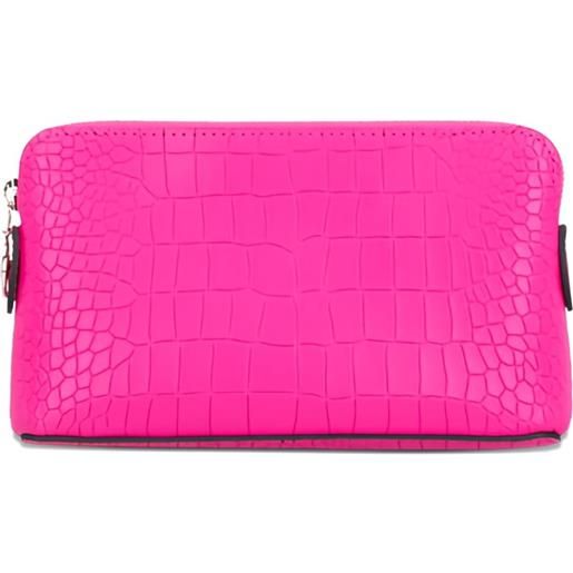 Longchamp clutch con effetto pelle di coccodrillo - rosa