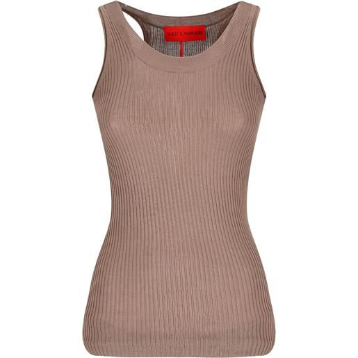 Wild Cashmere canotta a coste - marrone