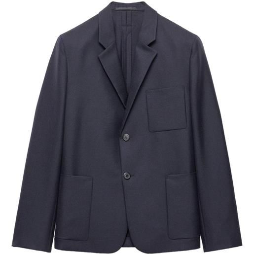 Prada blazer con due bottoni e tasca applicata - blu