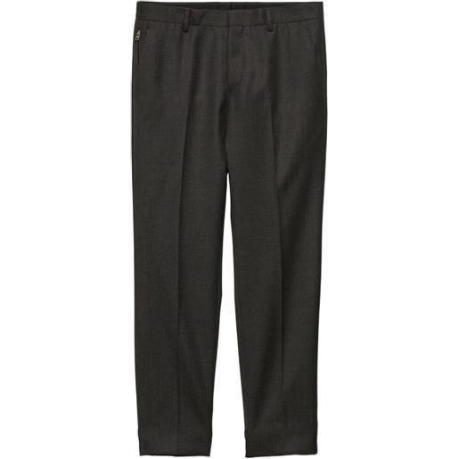 Prada pantaloni in lana con pieghe - grigio