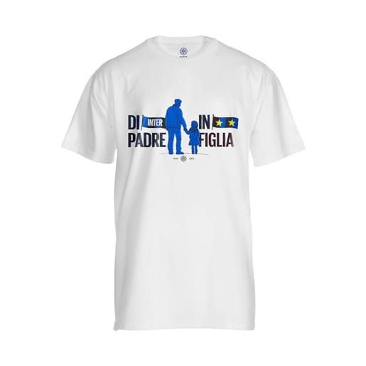Inter fc Internazionale milano s. P. A. T-shirt, maglietta unisex adulto, bianco, l, padre/figlia
