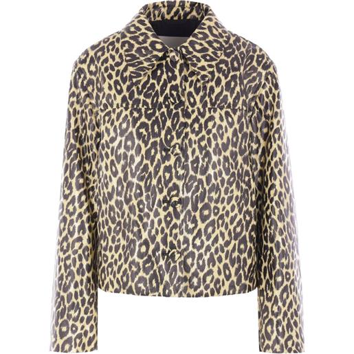 Jil Sander giacca con stampa leopardata - toni neutri