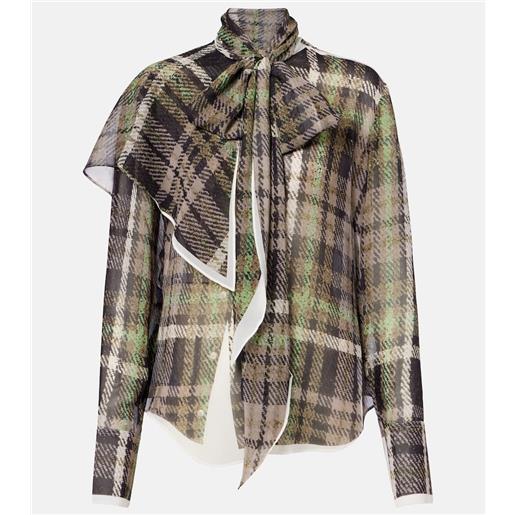 Acne Studios blusa in seta a quadri