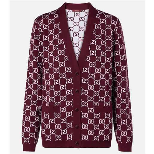 Gucci cardigan reversibile in misto lana gg