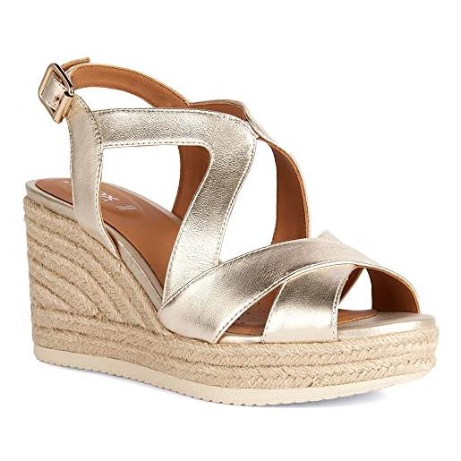 Geox d ponza, espadrille wedge sandal, nero, 41 eu