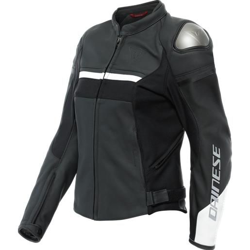 Dainese giacca in pelle rapida lady leather jacket black-matt black-matt white | dainese
