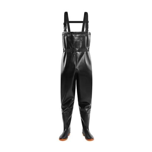 Generic salopette da pesca per le donne pantaloni da pesca per uomo giardinaggio agricoltura caccia salopette nero lucido tuta con cinture salopette impermeabile traspirante salopette di sicurezza durevole