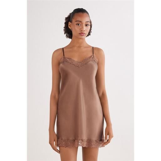 Intimissimi sottoveste in seta e inserti in pizzo naturale