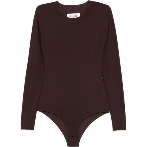 MM6 Maison Margiela body con maniche lunghe - marrone
