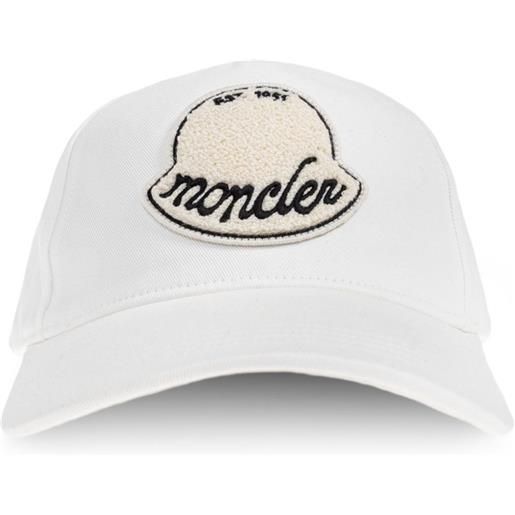 Moncler cappello da baseball con applicazione logo - bianco