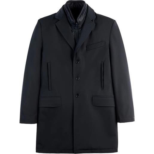 Fay cappotto monopetto con gilet rimovibile - blu