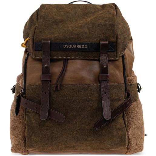DSQUARED2 zaino canadian in tela con finiture in pelle - marrone