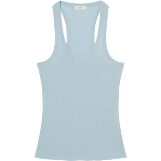 A.L.C. canotta a coste con scollo olimpionico - blu