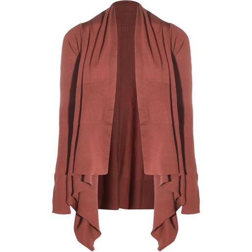 Rick Owens cardigan asimmetrico a coste - marrone