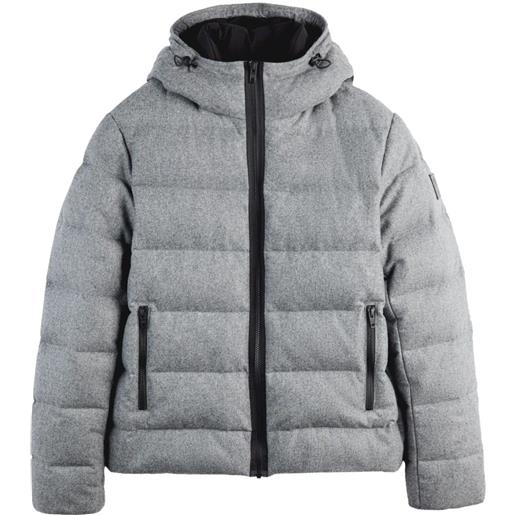 Fay piumino con cappuccio e doppia abbottonatura - grigio