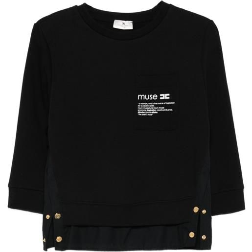 Elisabetta Franchi t-shirt con bottoni - nero
