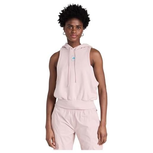 adidas by Stella McCartney felpa con cappuccio senza maniche da donna, nuovo rose, large