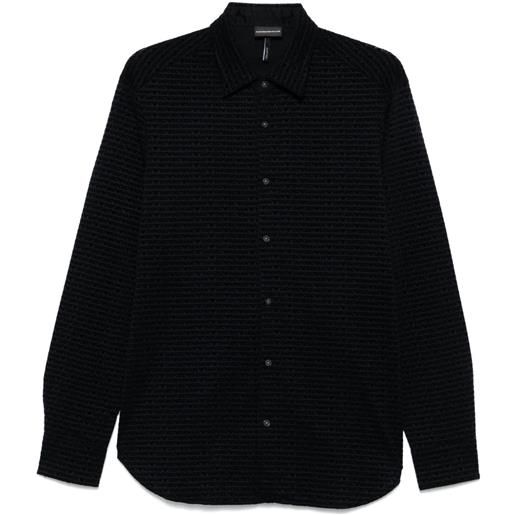 Emporio Armani polo con logo floccato - blu