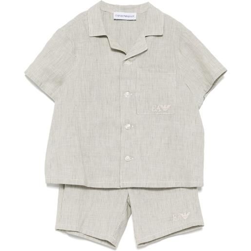 Emporio Armani Kids set shorts con applicazione logo - grigio