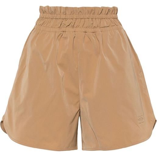 GANNI shorts con ricamo - marrone