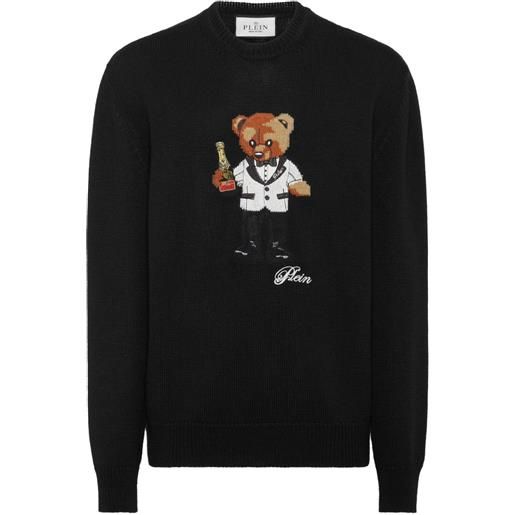 Philipp Plein felpa con ricamo teddy bear - nero