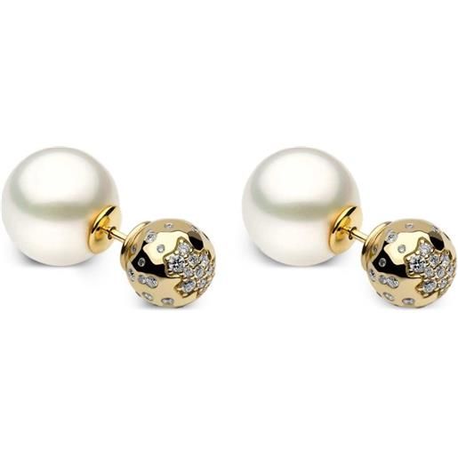 Yoko London orecchini in oro giallo 18 carati con perle dei mari del sud e diamanti
