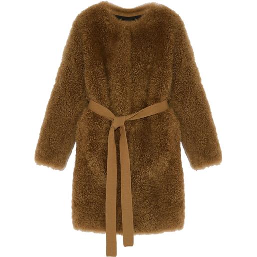 Yves Salomon cappotto con cintura - marrone