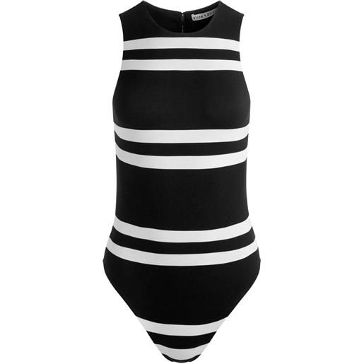 alice + olivia body rothy smanicato a righe - nero