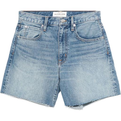 SLVRLAKE shorts denim sienna con orlo sfrangiato - blu