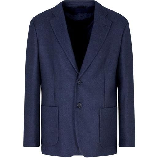 Giorgio Armani blazer monopetto in lana - blu