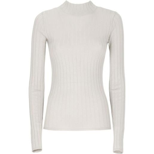 Brunello Cucinelli maglione a coste con dettagli in lurex - toni neutri