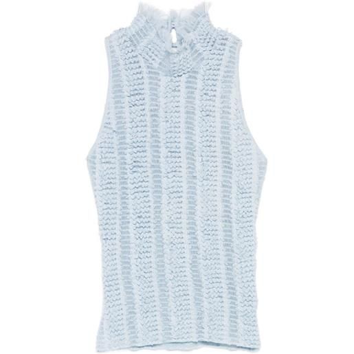 Roberta Einer top a collo alto con ruches - blu