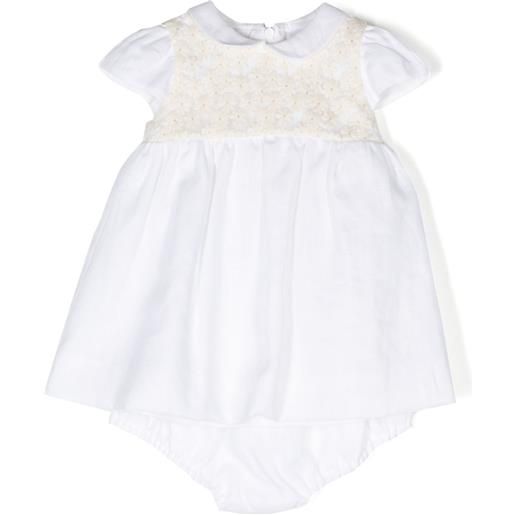 La Stupenderia abito con ricamo a fiori - bianco