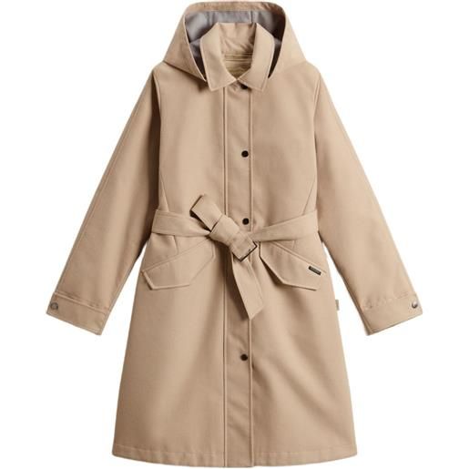Woolrich trench impermeabile con cappuccio - toni neutri