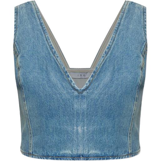 IRO top denim con scollo a v - blu