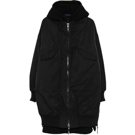 Yohji Yamamoto parka con cappuccio - nero