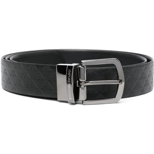Emporio Armani cintura con logo goffrato - nero