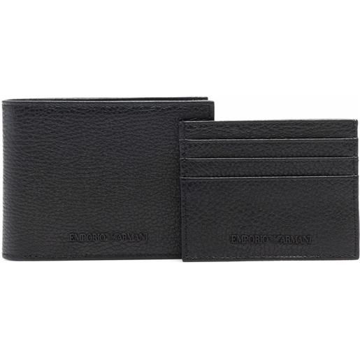 Emporio Armani portafoglio goffrato - nero