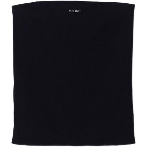Miu Miu canotta con logo a intarsio - blu