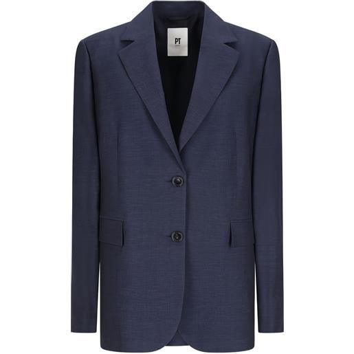 PT Torino giacca con tre bottoni - blu