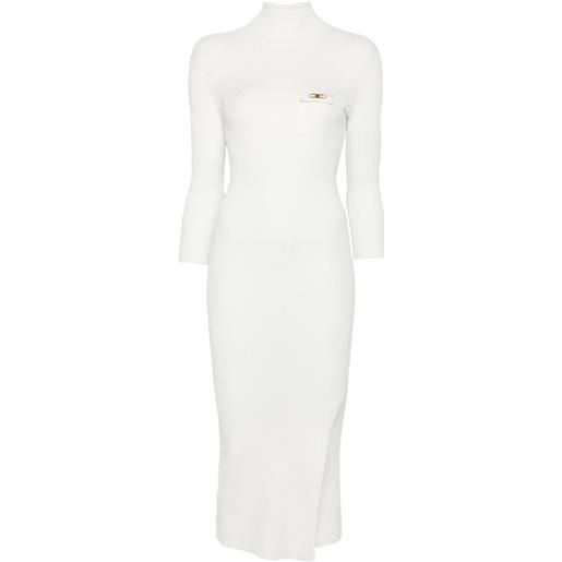 Elisabetta Franchi abito midi a coste - toni neutri