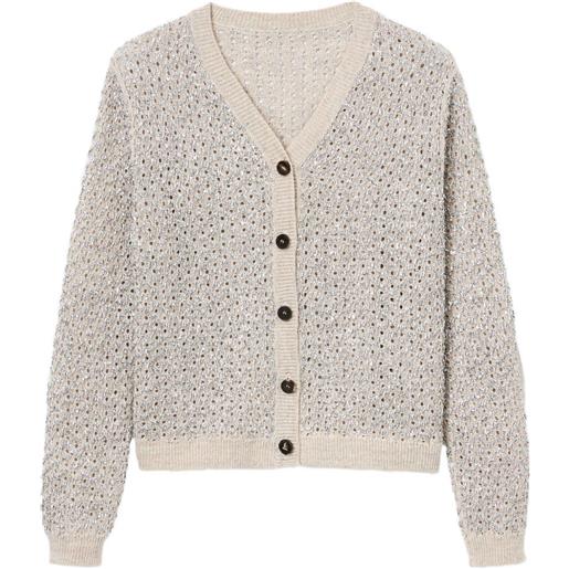 Lafayette 148 cardigan con bottoni - toni neutri
