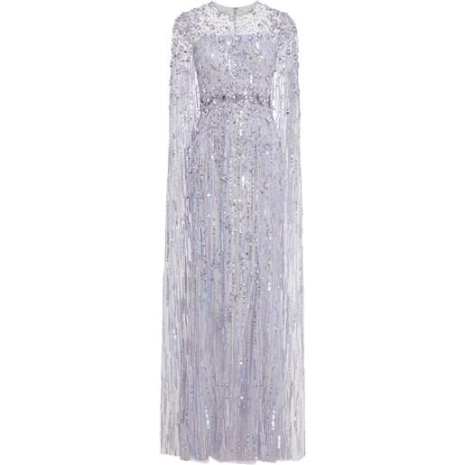 Jenny Packham abito ruby lungo con mantella - toni neutri