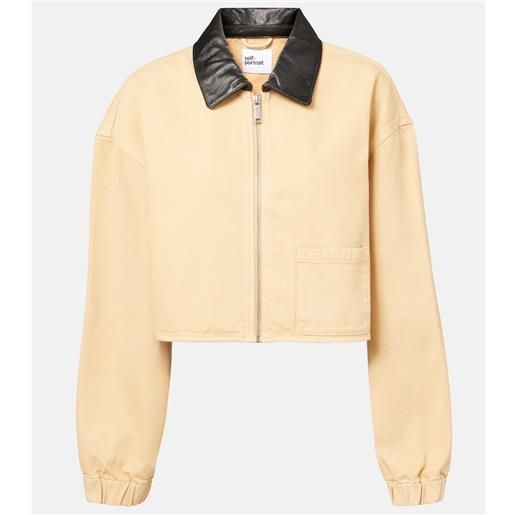 Self-Portrait giacca di jeans con pelle