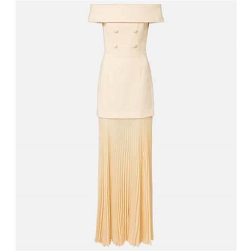 Rebecca Vallance abito lungo rowan a pieghe