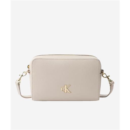 CALVIN KLEIN JEANS calvin klein borsa tracolla minimal monogram tortora donna