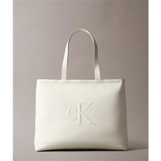 CALVIN KLEIN JEANS calvin klein borsa tote slim lily white donna