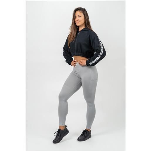 NEBBIA high waisted leggings leg day goals woman grey l